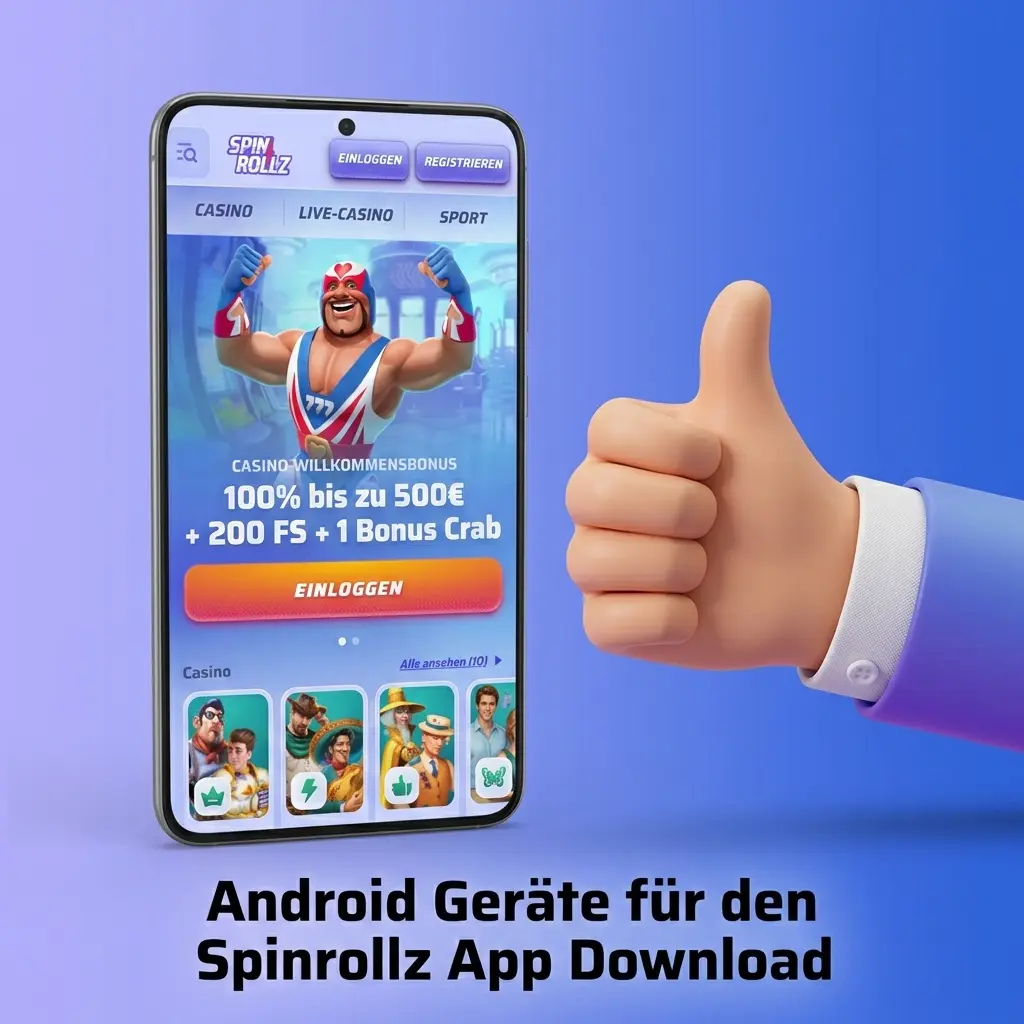 Android Smartphone mit Spinrollz App