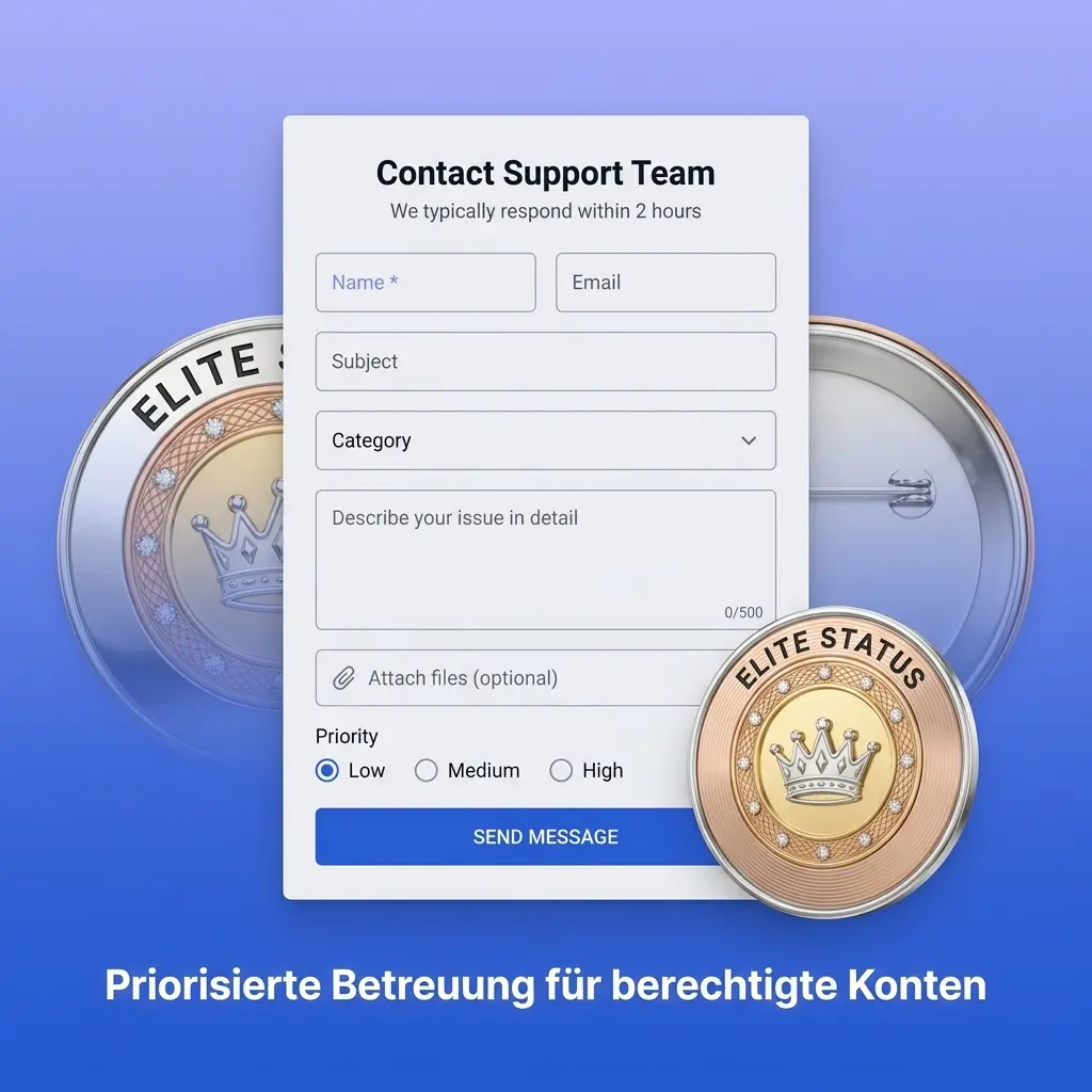 Priority Support und persönliche Betreuung für Konten